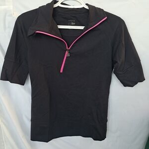 Zobha Black Top with Pink Accents